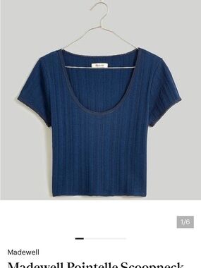 Madewell Pointelle Scoopneck Crop Top